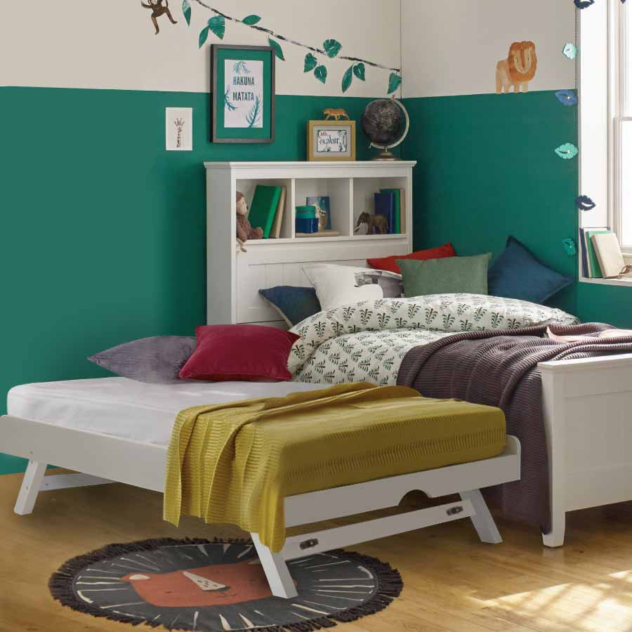 white pop up trundle sleepover guest