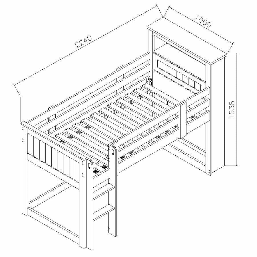 Butterworth Mid Sleeper Bed ladder high
