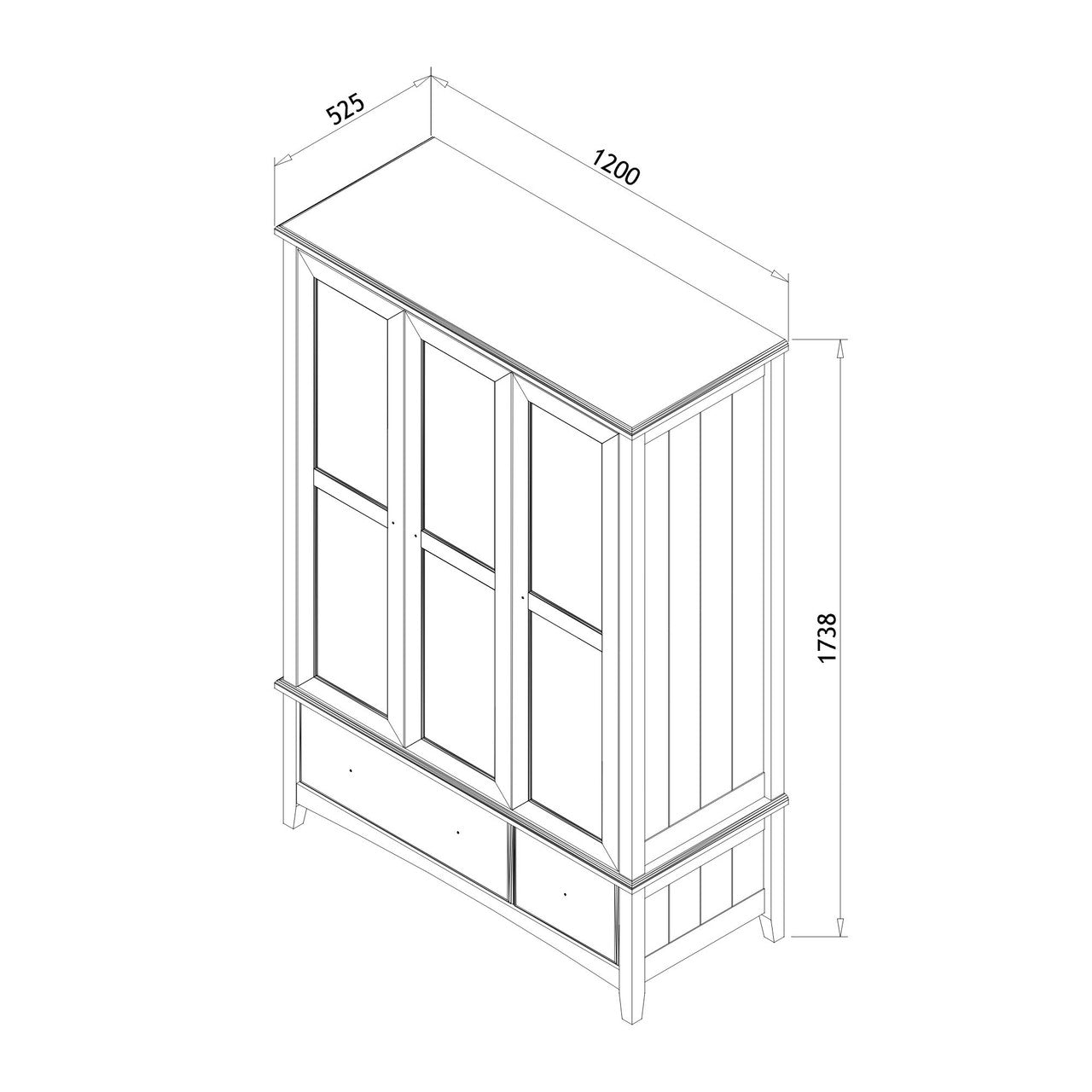 3 door wardrobe
