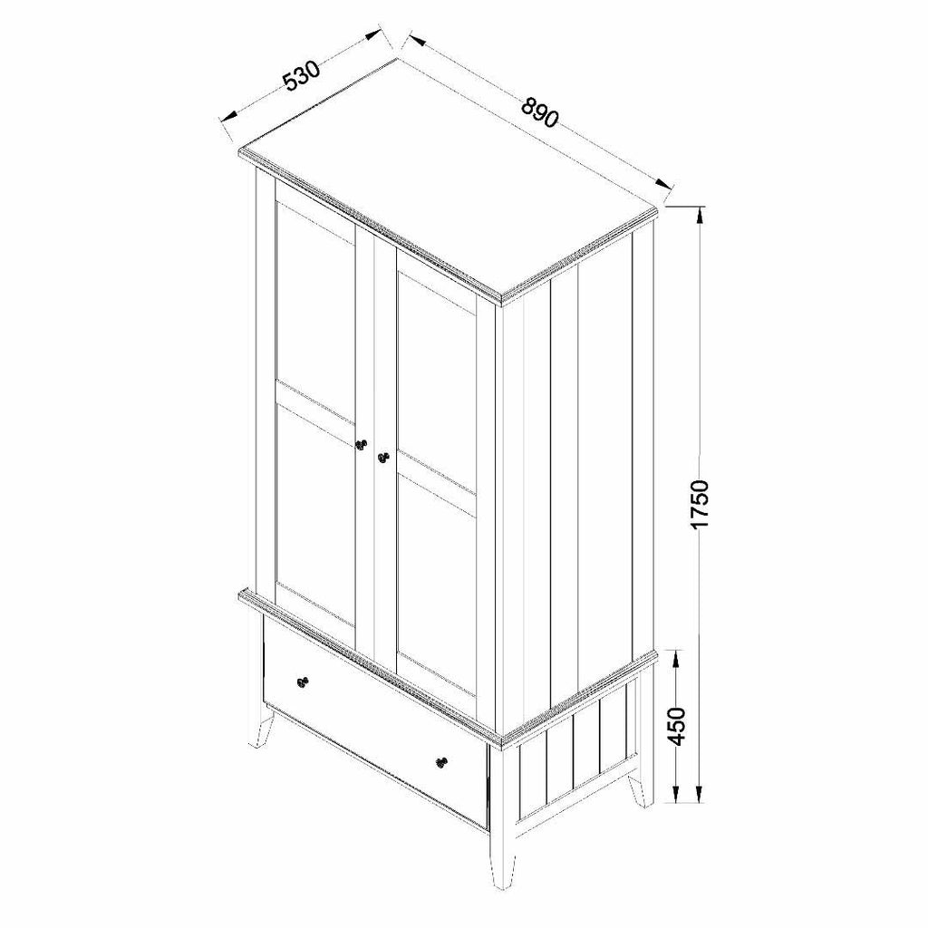 tweedle 2 door wardrobe