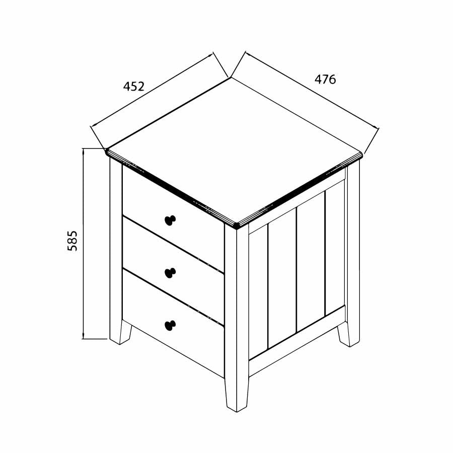Jonah bedside table measurements