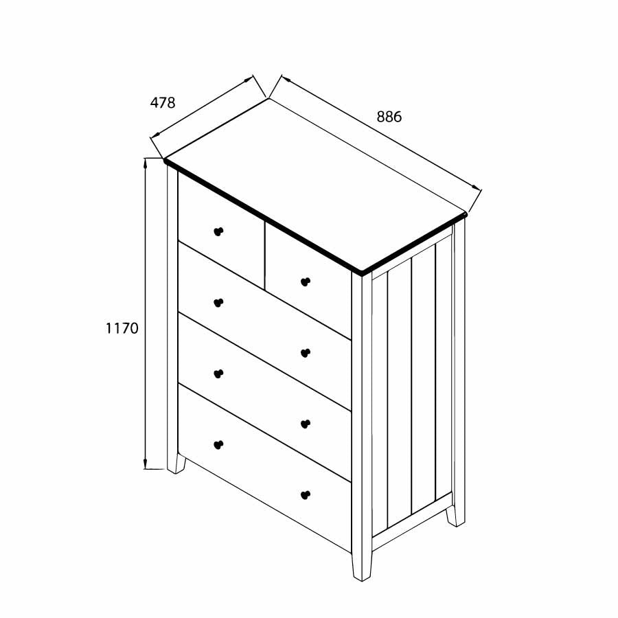 Jonah 5 drawer dresser measurements