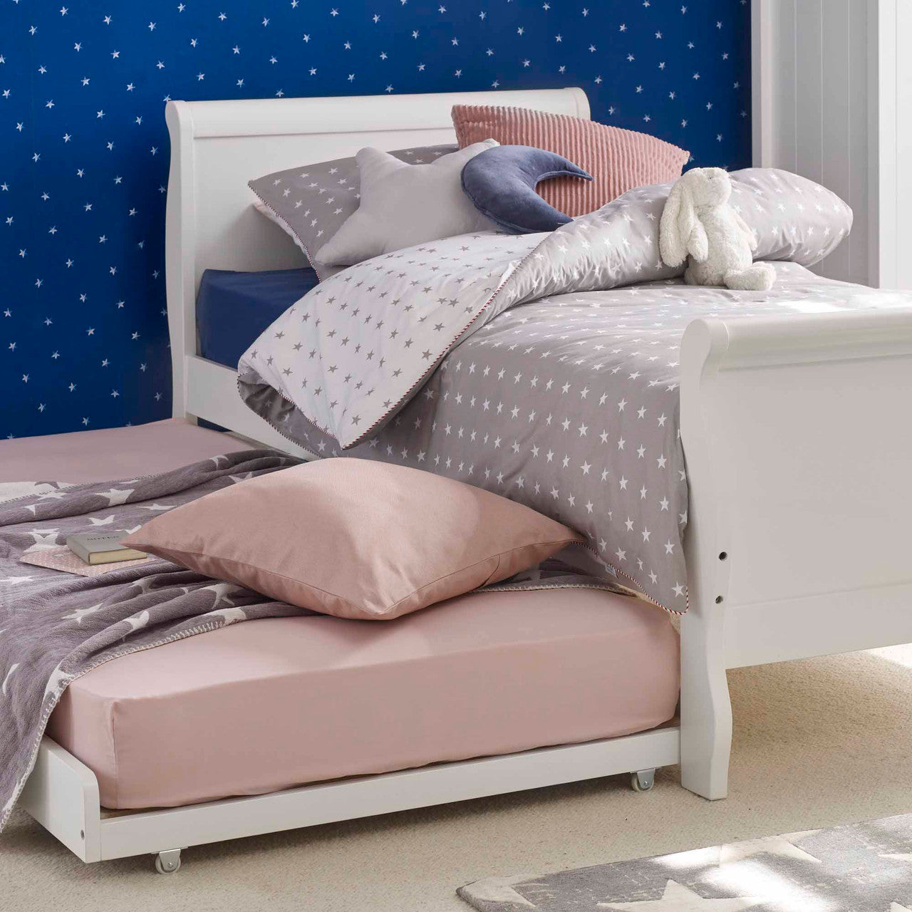 trundle bed extra sleepover guest under bed kids single