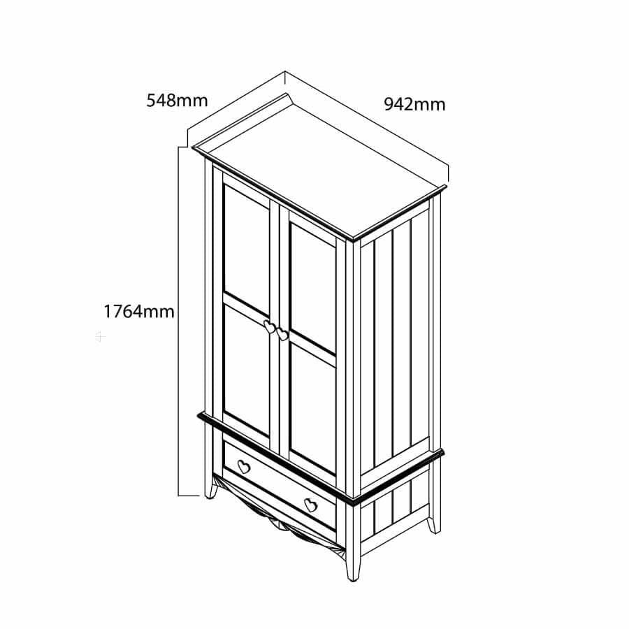 princess chest of drawers tech drawing