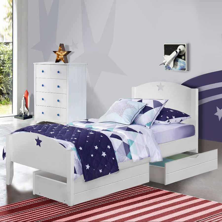 Star light  single under bed storage small drawers furniture toy