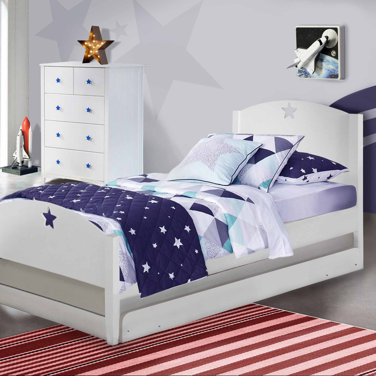 bedroom set with pull out under bed trundle