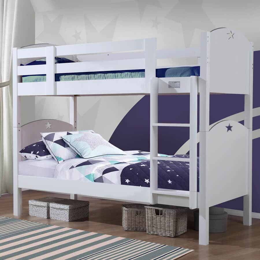 Starlight bunk bed childrens white double space twin