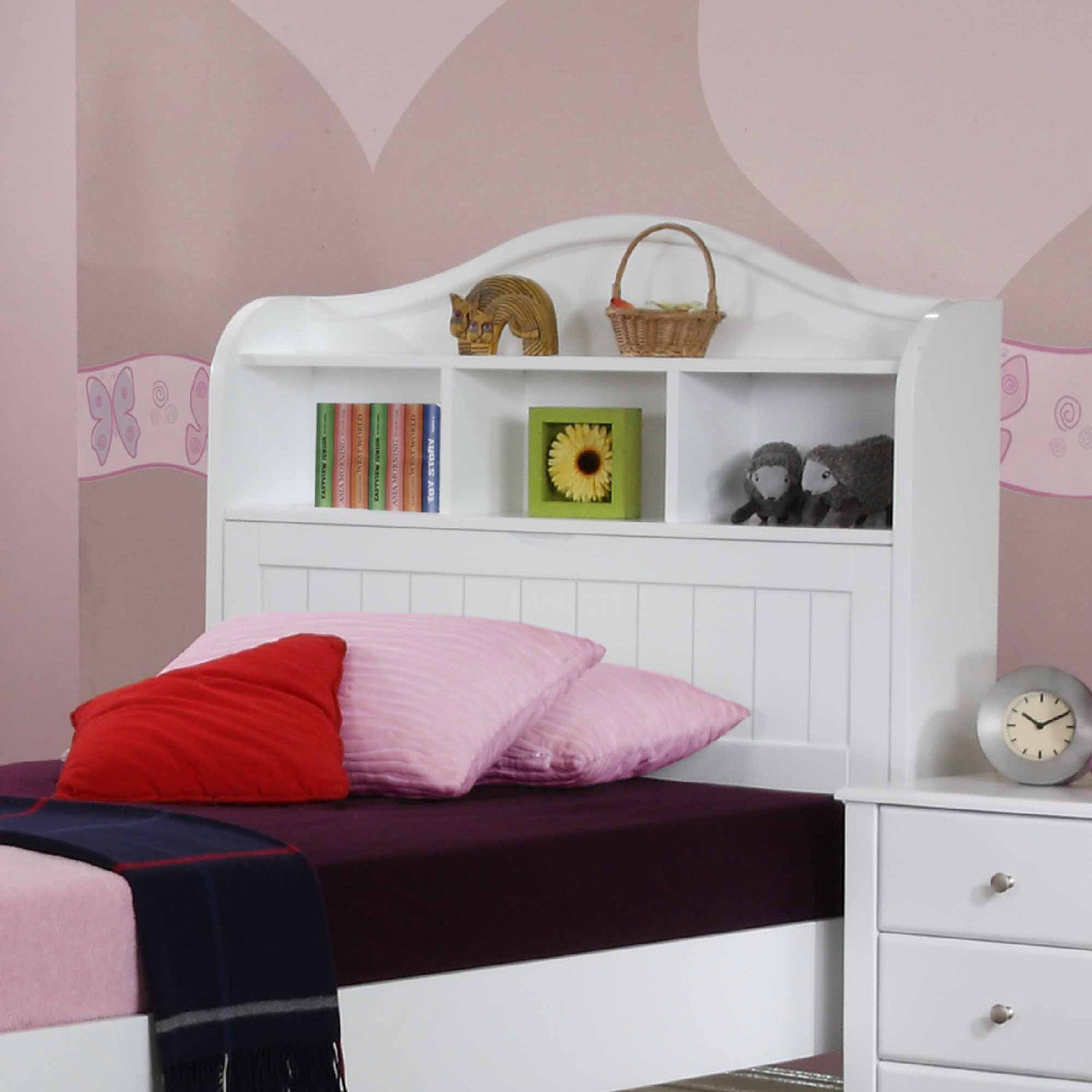 girls storage bed white