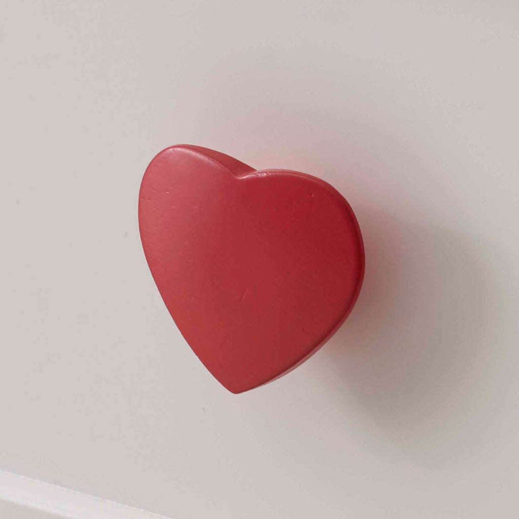 Red wooden handles