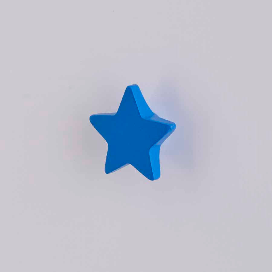 blue wooden star handle