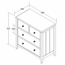 White 4 Drawer Dresser measurements