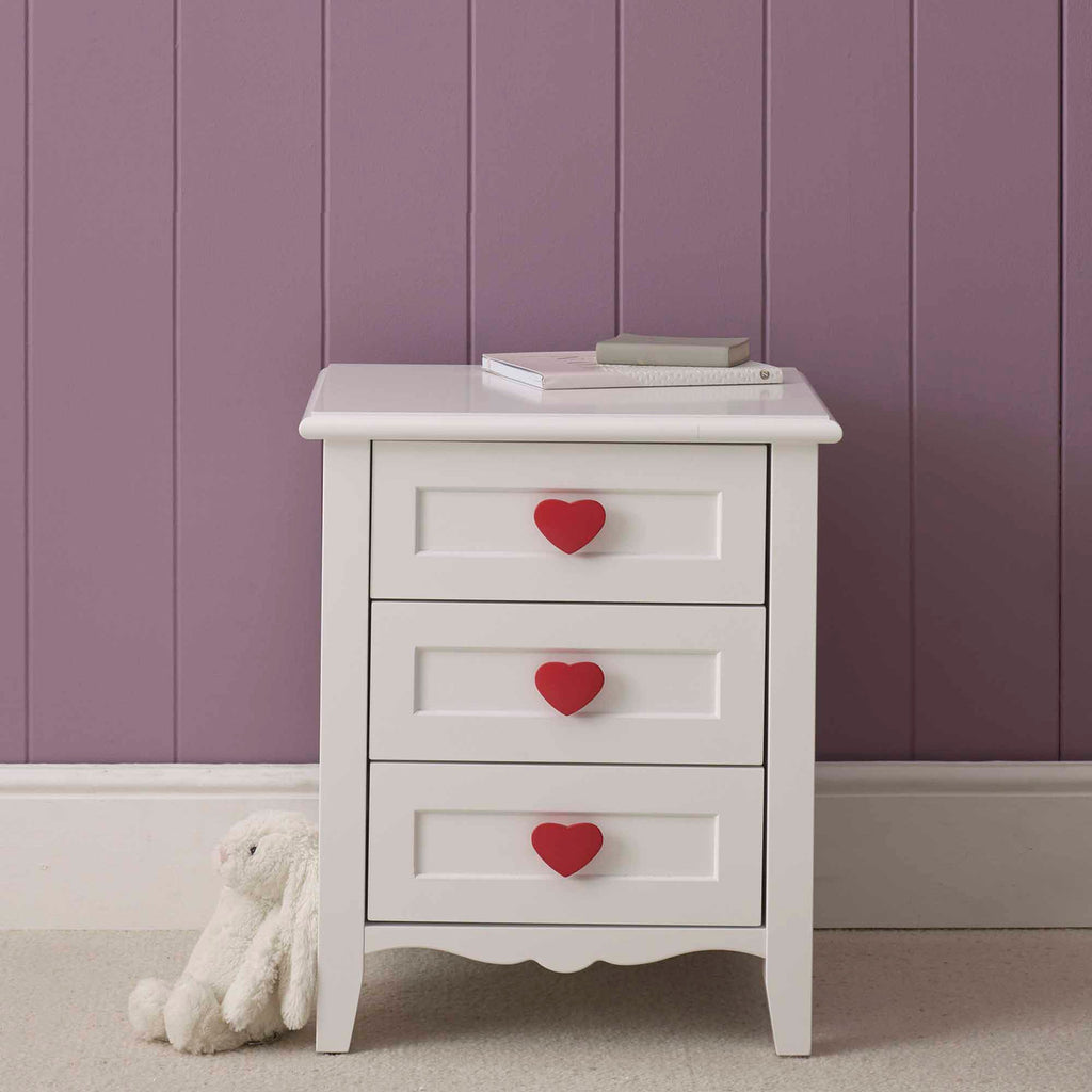 Princess Side Table Princess white wood bedside table for girls – Mokee Kids