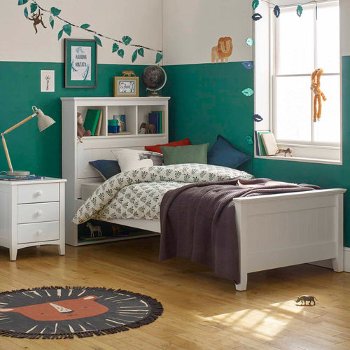 single bed white wood children