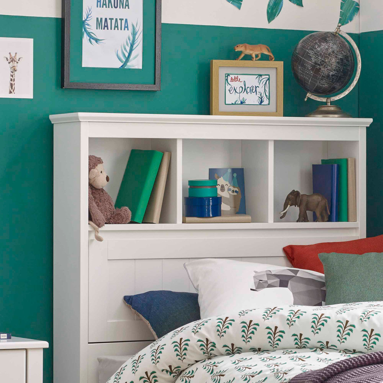 Butterworth storage headboard solid wood shelf
