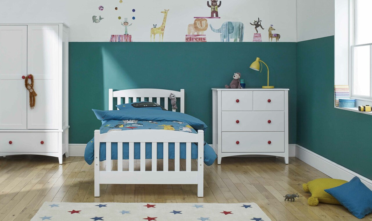 Snowy Single Bed Furniture Set - 4 Piece
