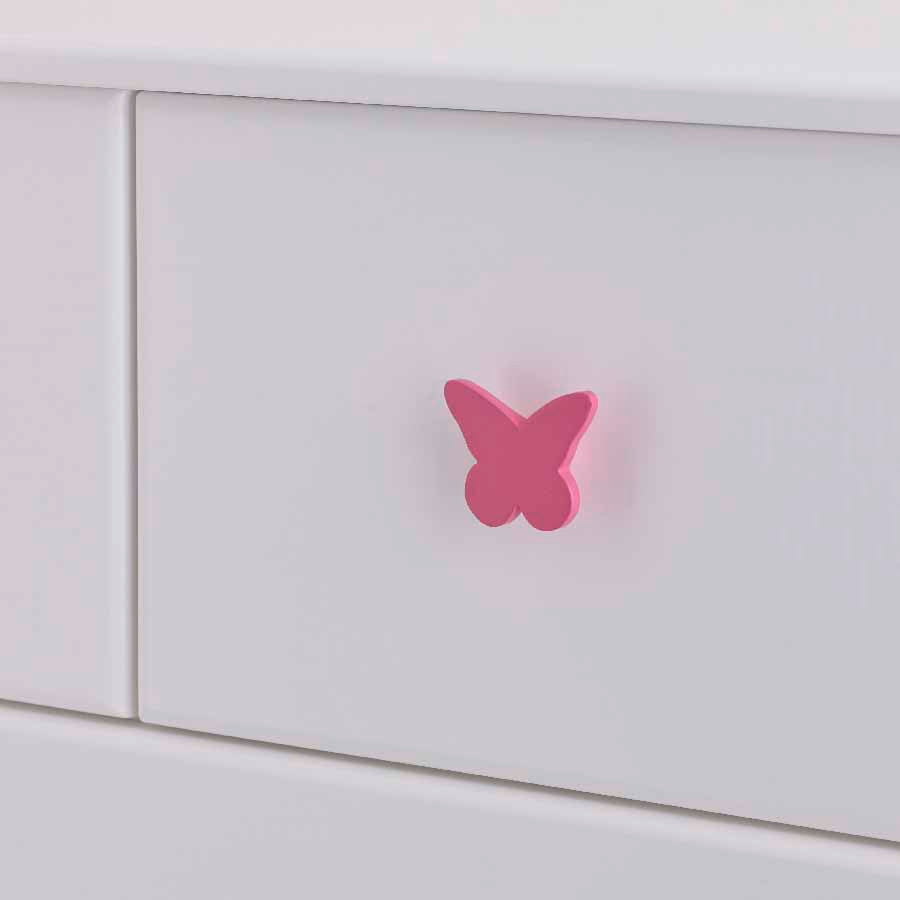 pink butterfly handle wood
