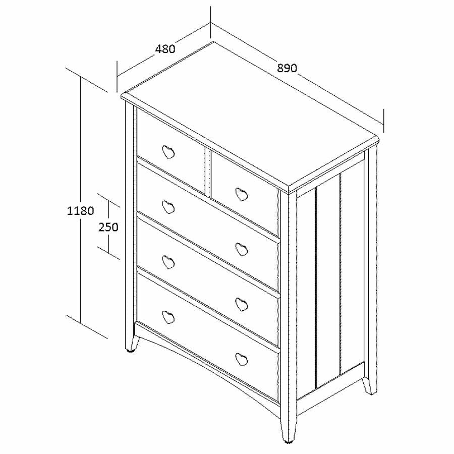 chest of drawer tech drawing Measurements