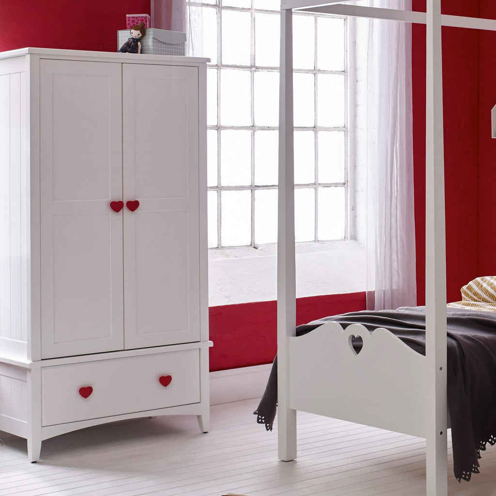 Holly Wooden white double wardrobe