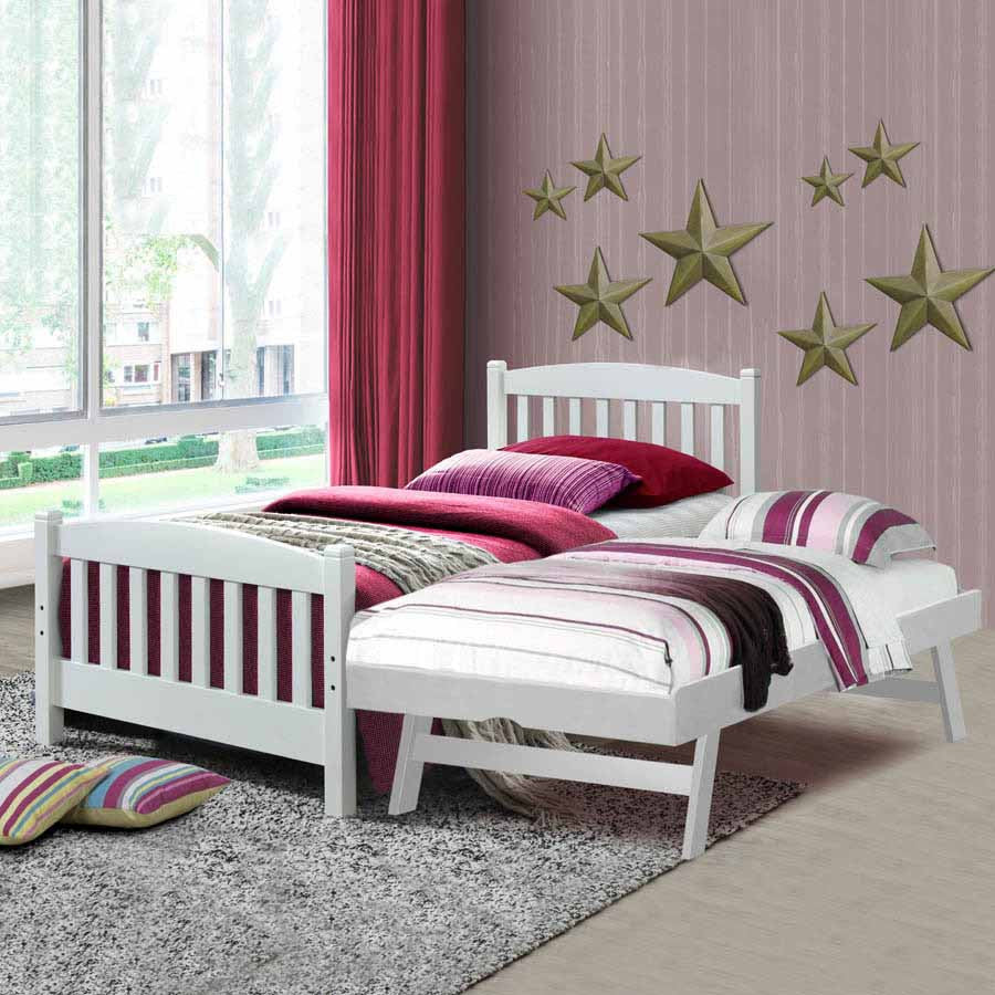 bed pop up trundle raising guest sleep space snow