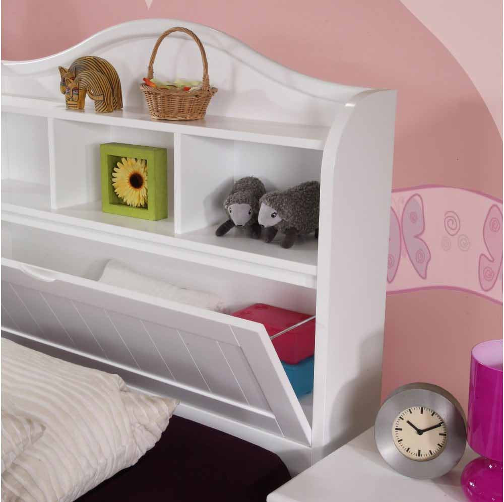 Alexia Single Bed Headboard storage Hidden storage