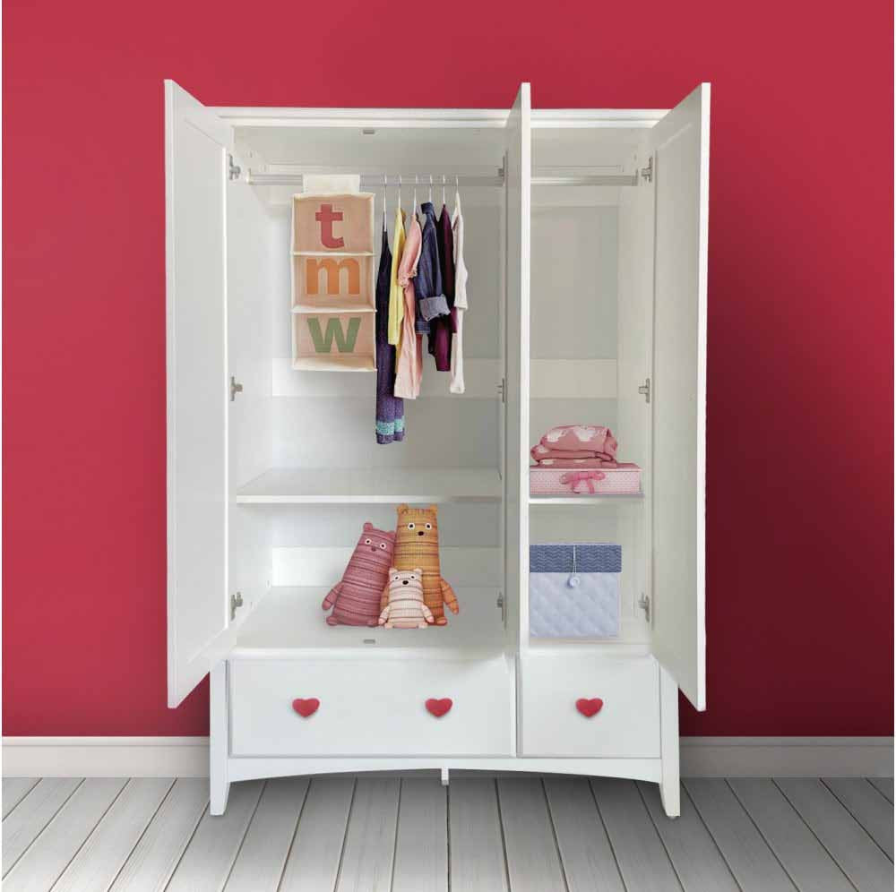 Red handle holly large storage triple 3 door