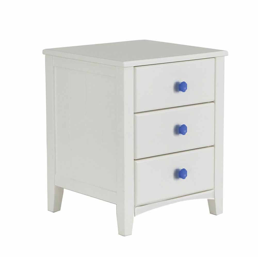 Snowy Single Bed Furniture Set bedside table blue handles
