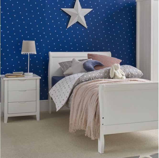 Nevis White Single Bed