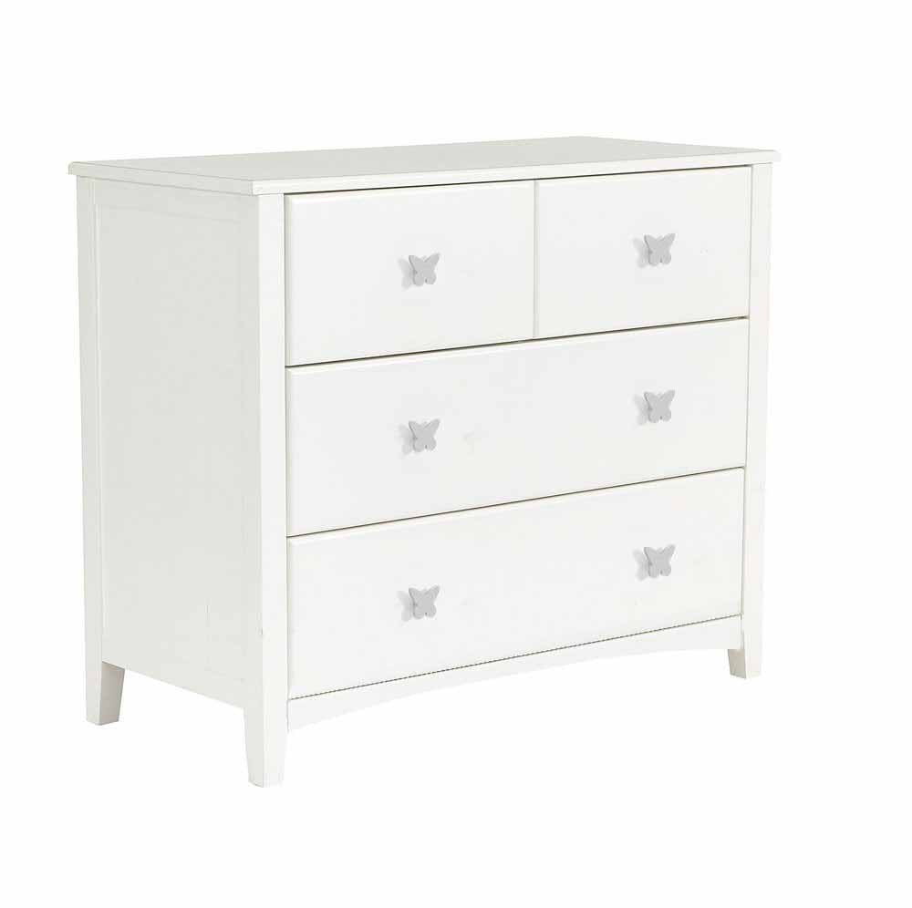 Wooden Nevis chest White handles butterfly