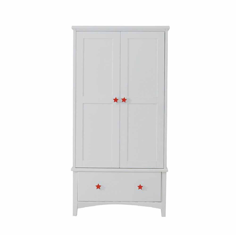 Red star Wooden white double wardrobe