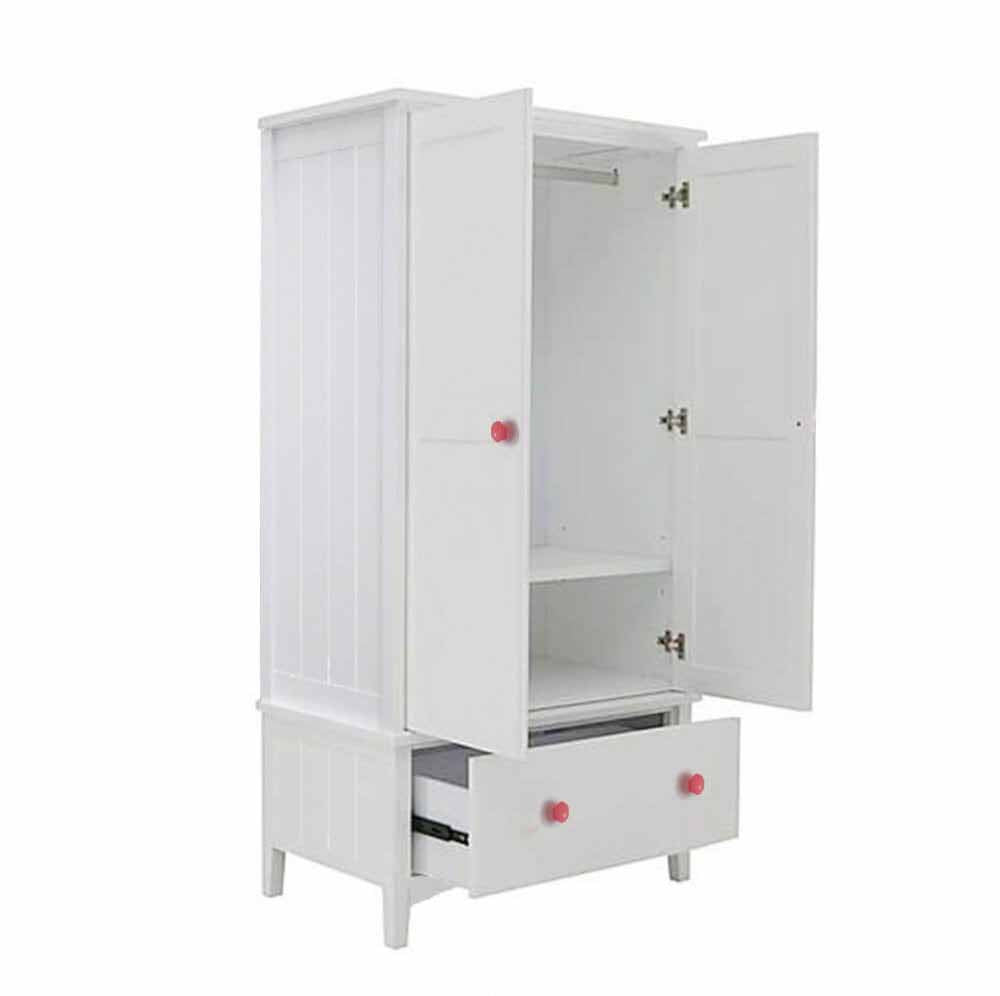 Snowy Single Bed Furniture Set 4 wardrobe open